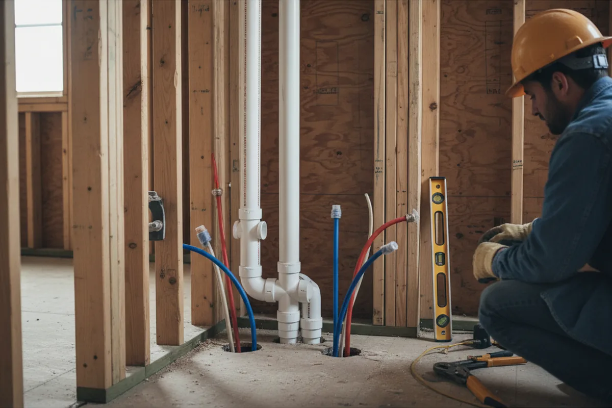 Drain and supply rough-in during Toilet Repair and Installation in Kingston