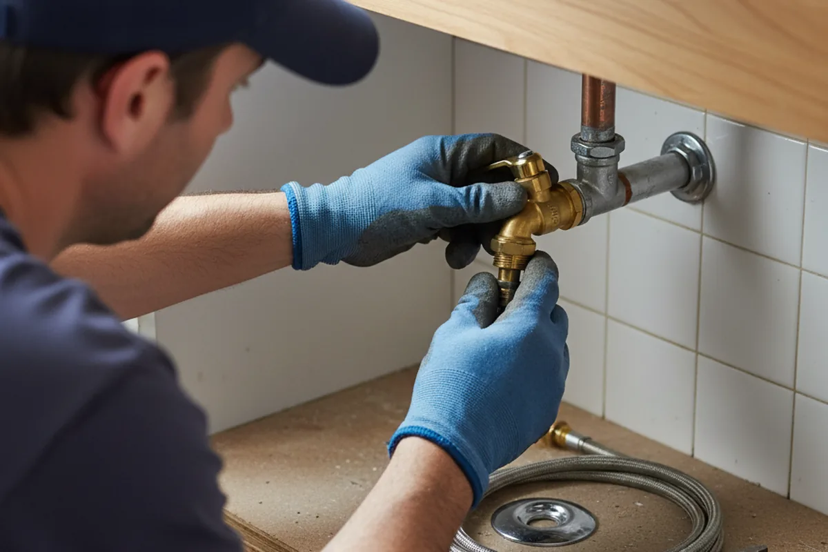 Shutoff valve and fitting work during Emergency Plumbing in Kingston